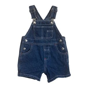 Vintage 2001 Baby Gap Denim Cotton Carpenter Short Overalls Shortalls 3-6 Months